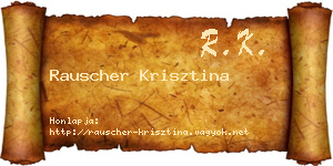 Rauscher Krisztina névjegykártya